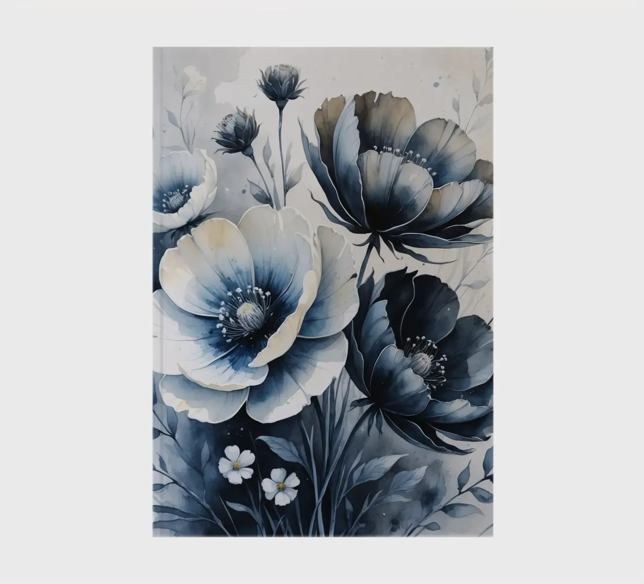 Composizione floreale con fiori bianchi e blu diario da DesignDoodle