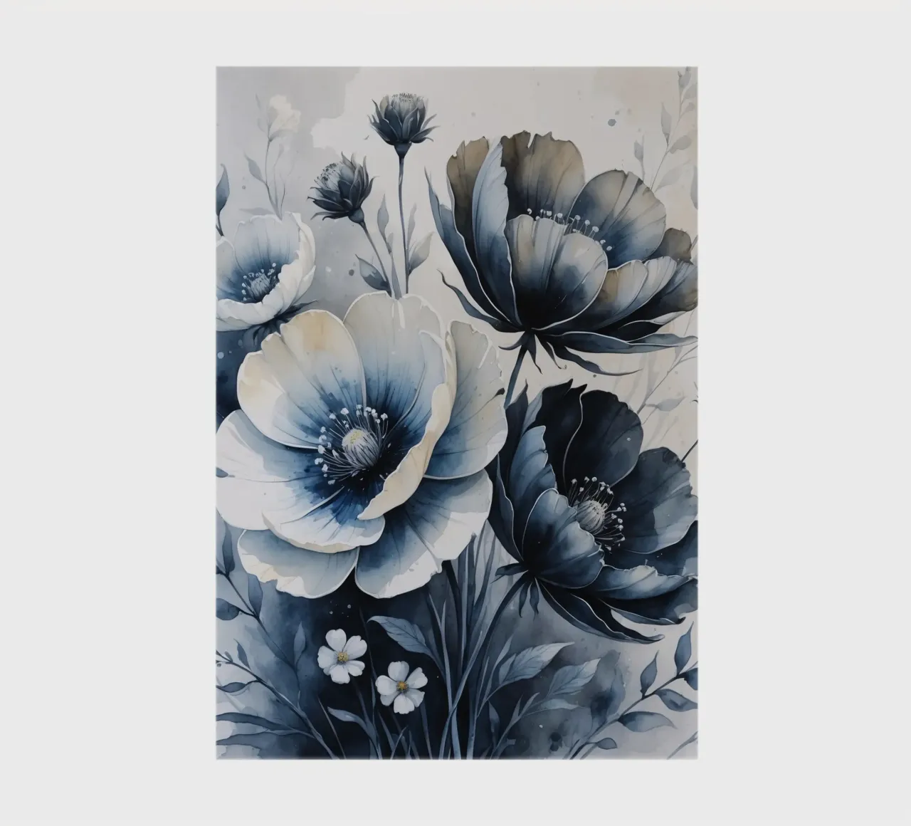 Composizione floreale con fiori bianchi e blu diario da DesignDoodle