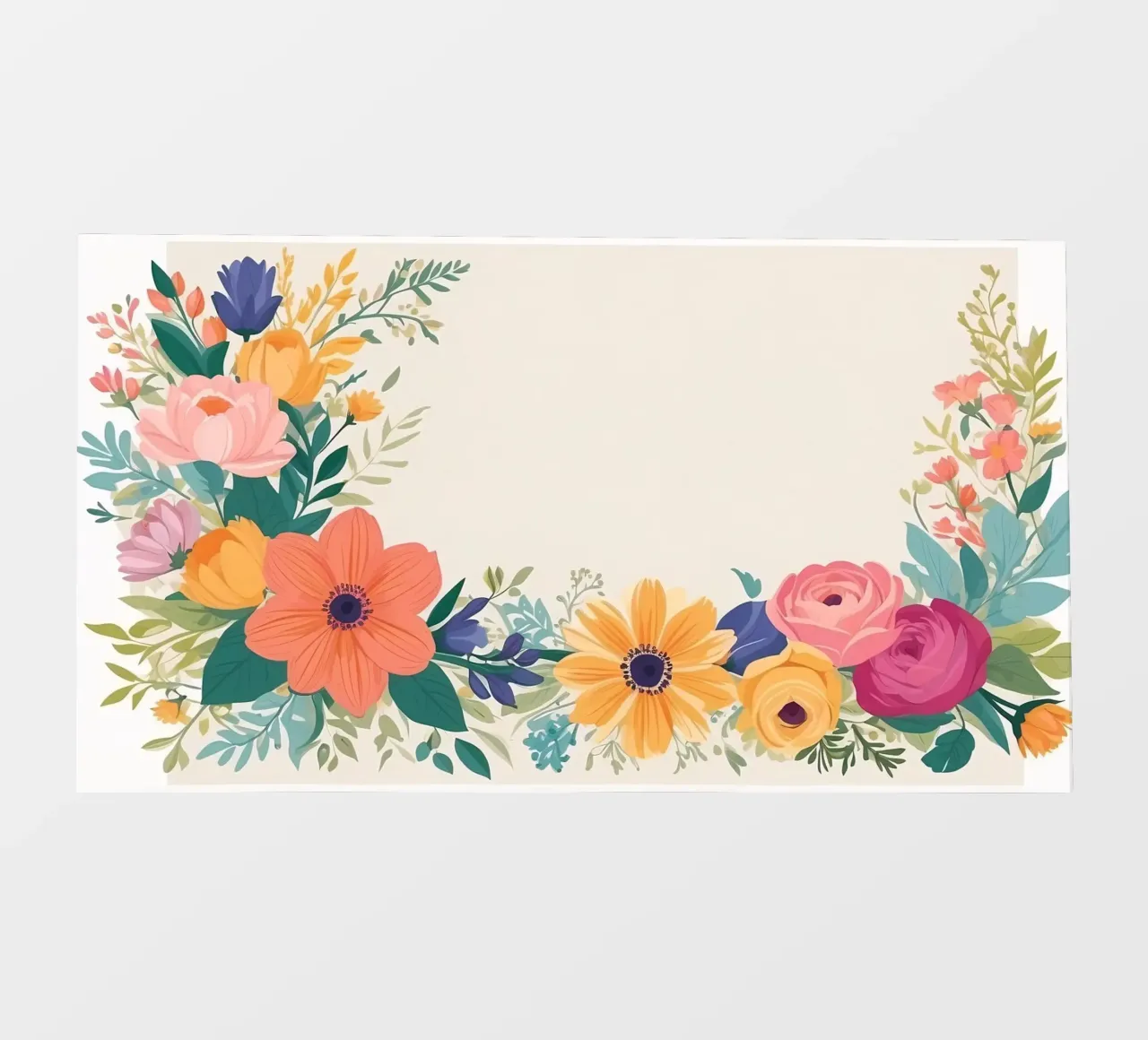 Composizione floreale con fiori vivaci in un vaso decorativo telo in pvc da DesignDoodle