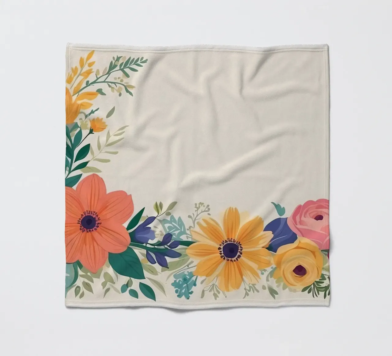 Composizione floreale con fiori vivaci in un vaso decorativo coperta in pile da DesignDoodle