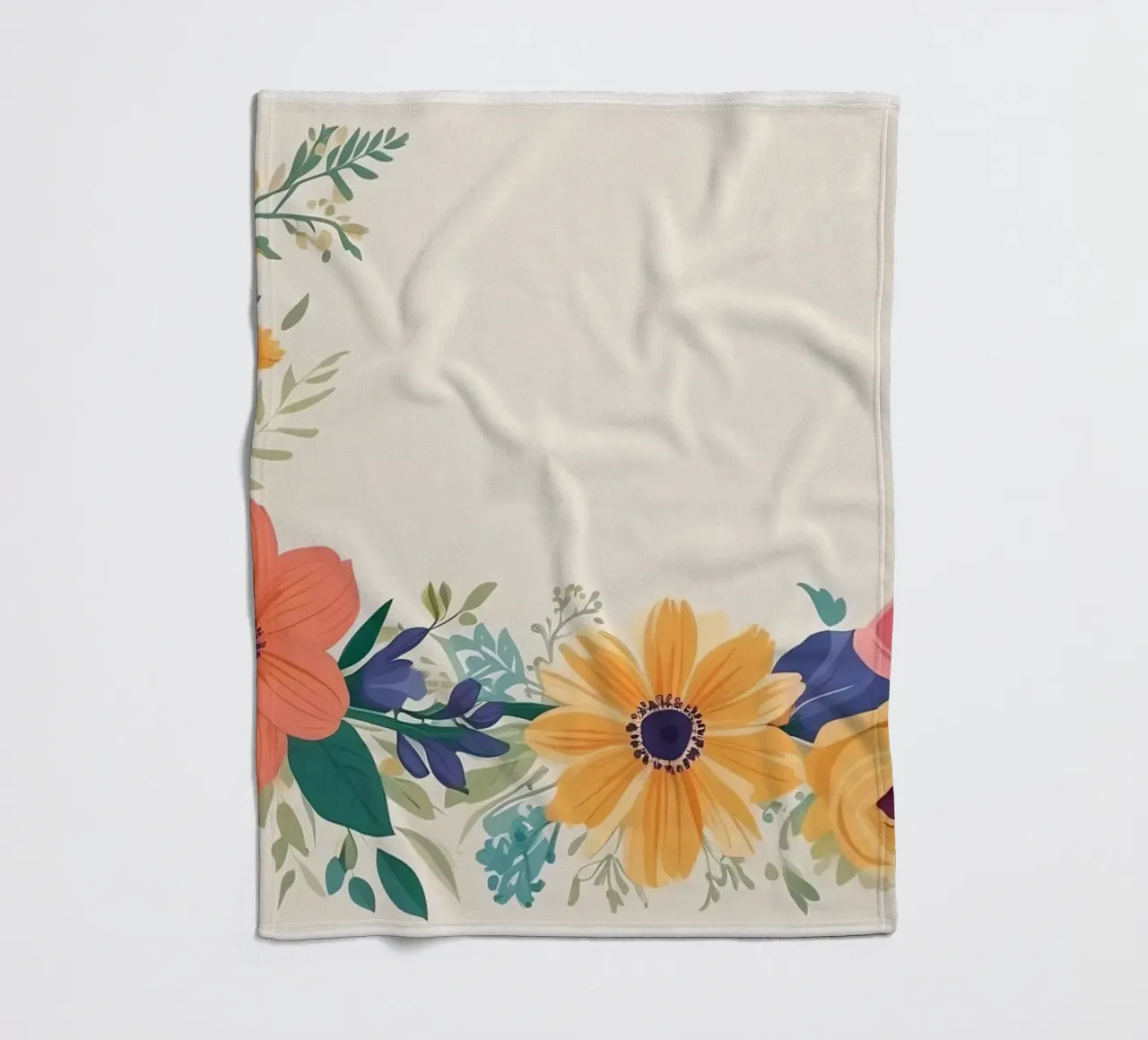 Composizione floreale con fiori vivaci in un vaso decorativo coperta in pile da DesignDoodle