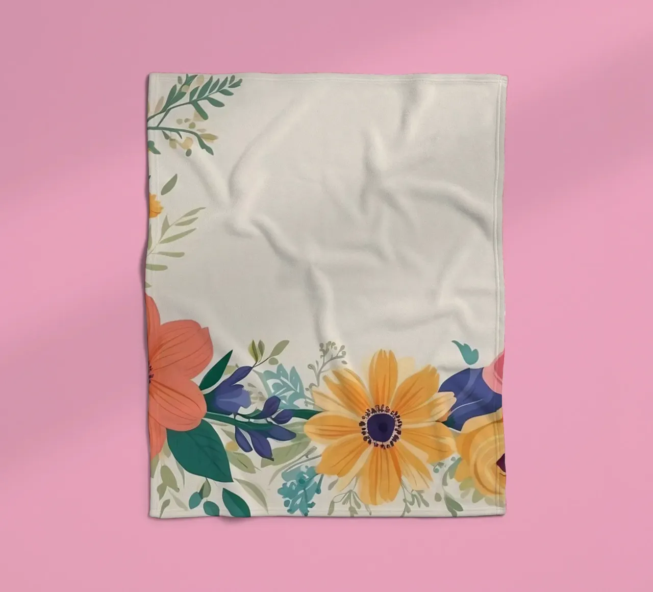 Composizione floreale con fiori vivaci in un vaso decorativo coperta in pile da DesignDoodle