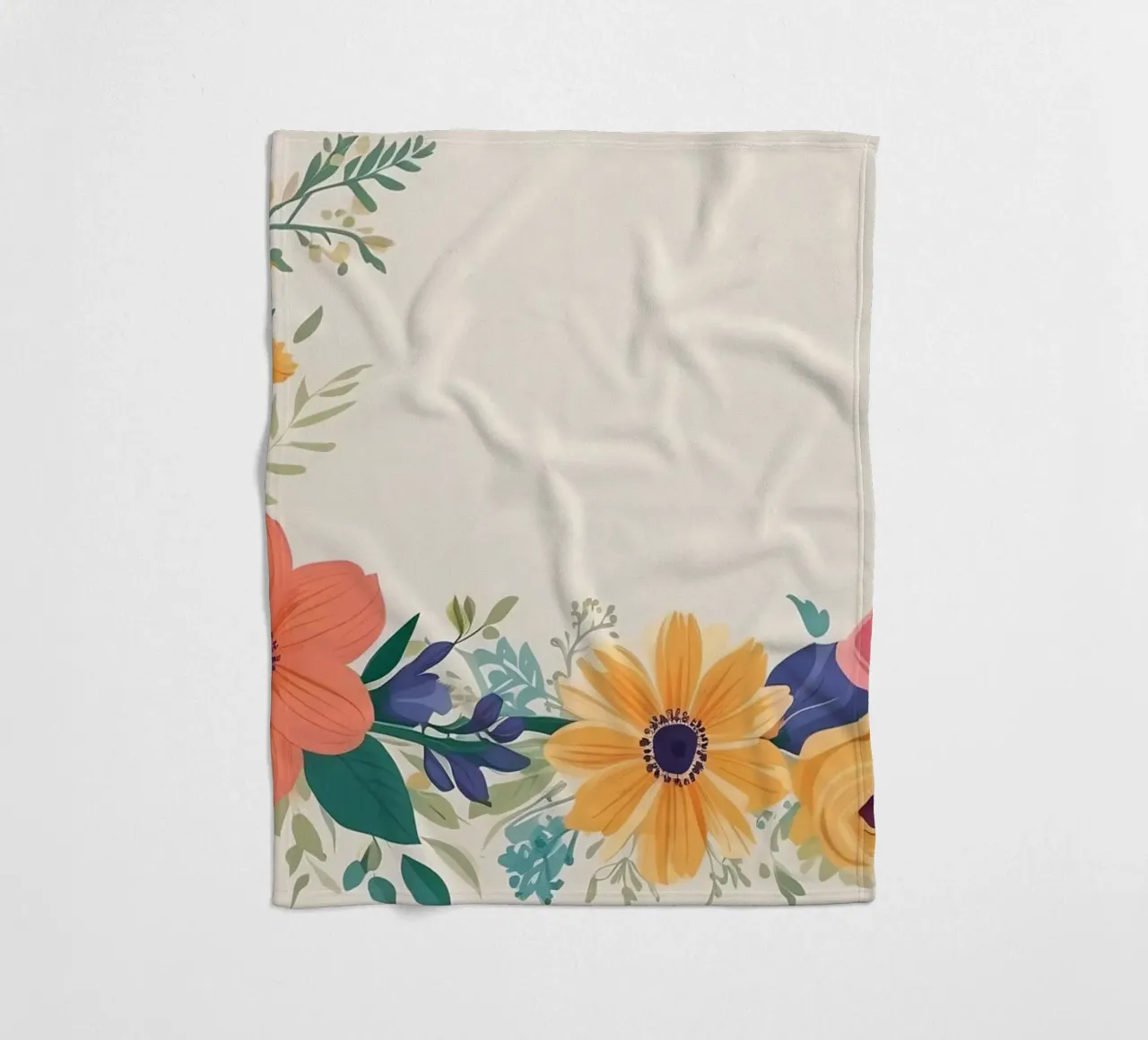 Composizione floreale con fiori vivaci in un vaso decorativo coperta in pile da DesignDoodle
