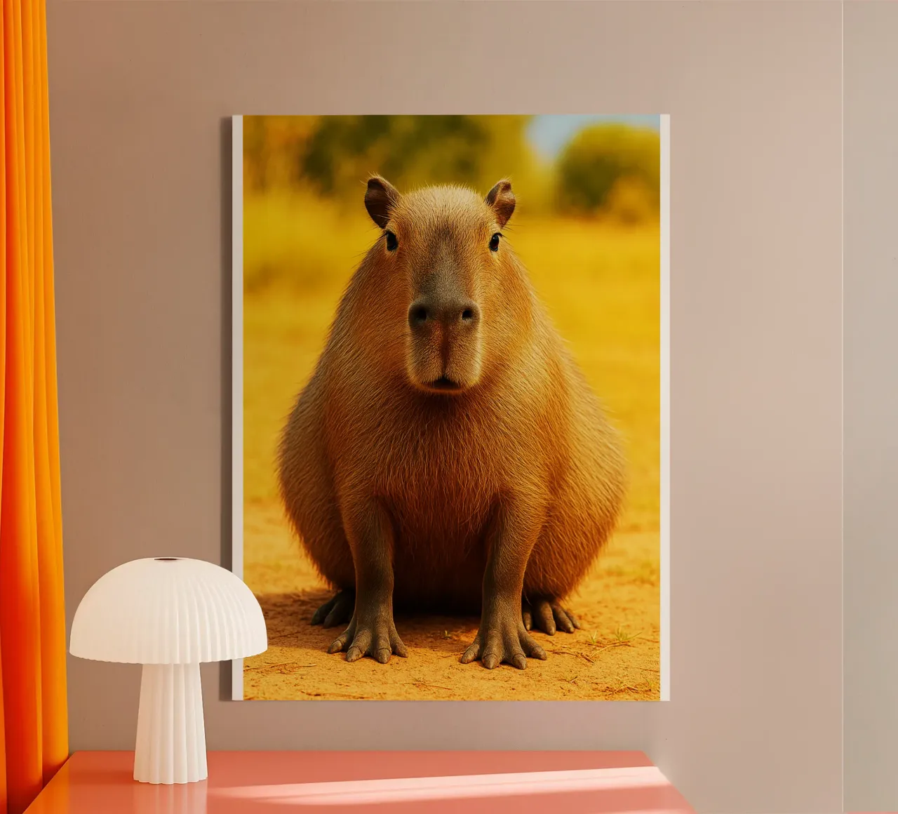 Faccia buffa di capibara tela con Cornice a cassetta da kukupuu