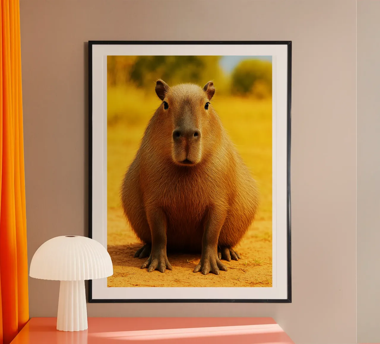 Faccia buffa di capibara carta hahnemühle da kukupuu
