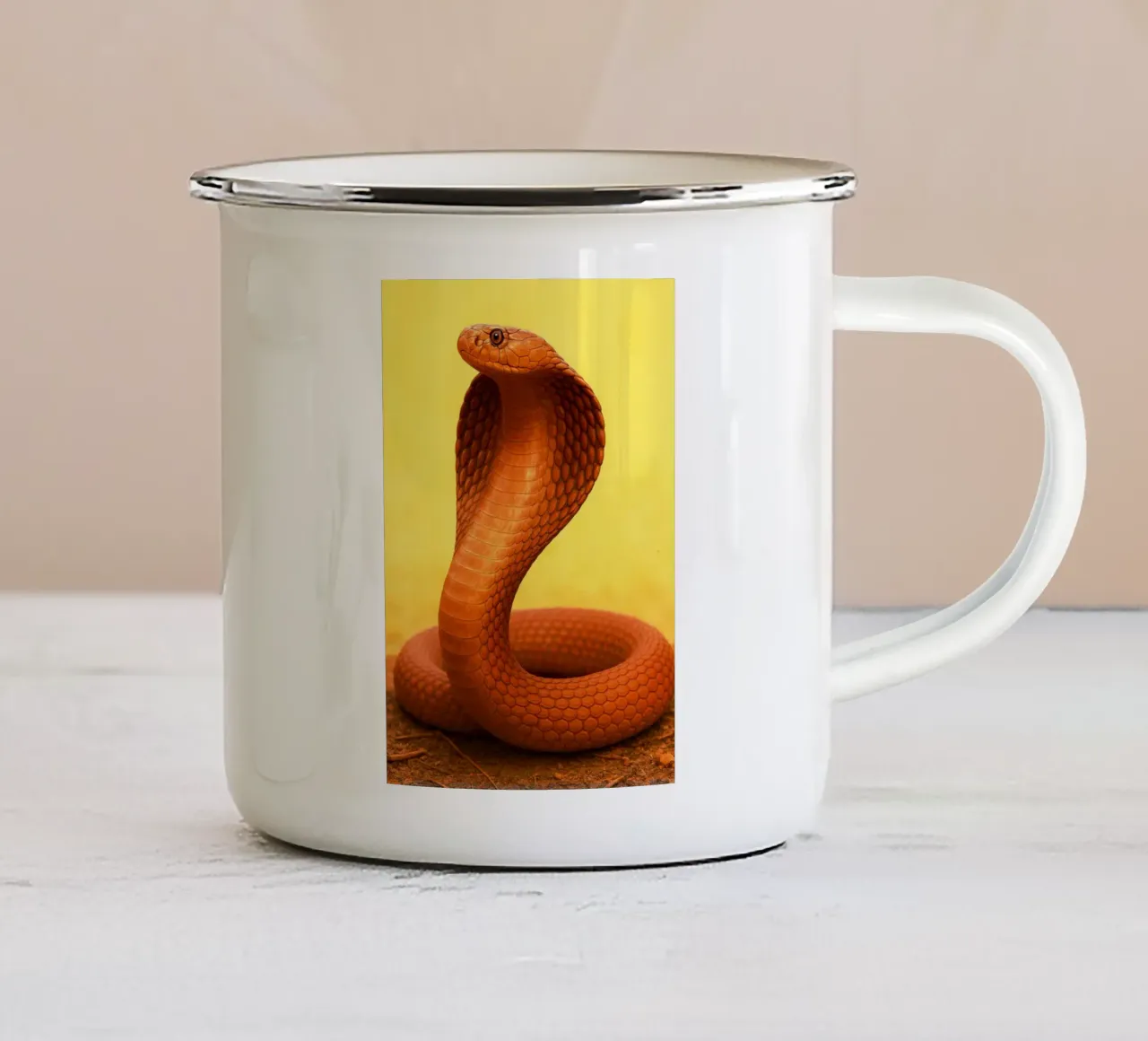 Serpente Cobra tazza in smalto da kukupuu