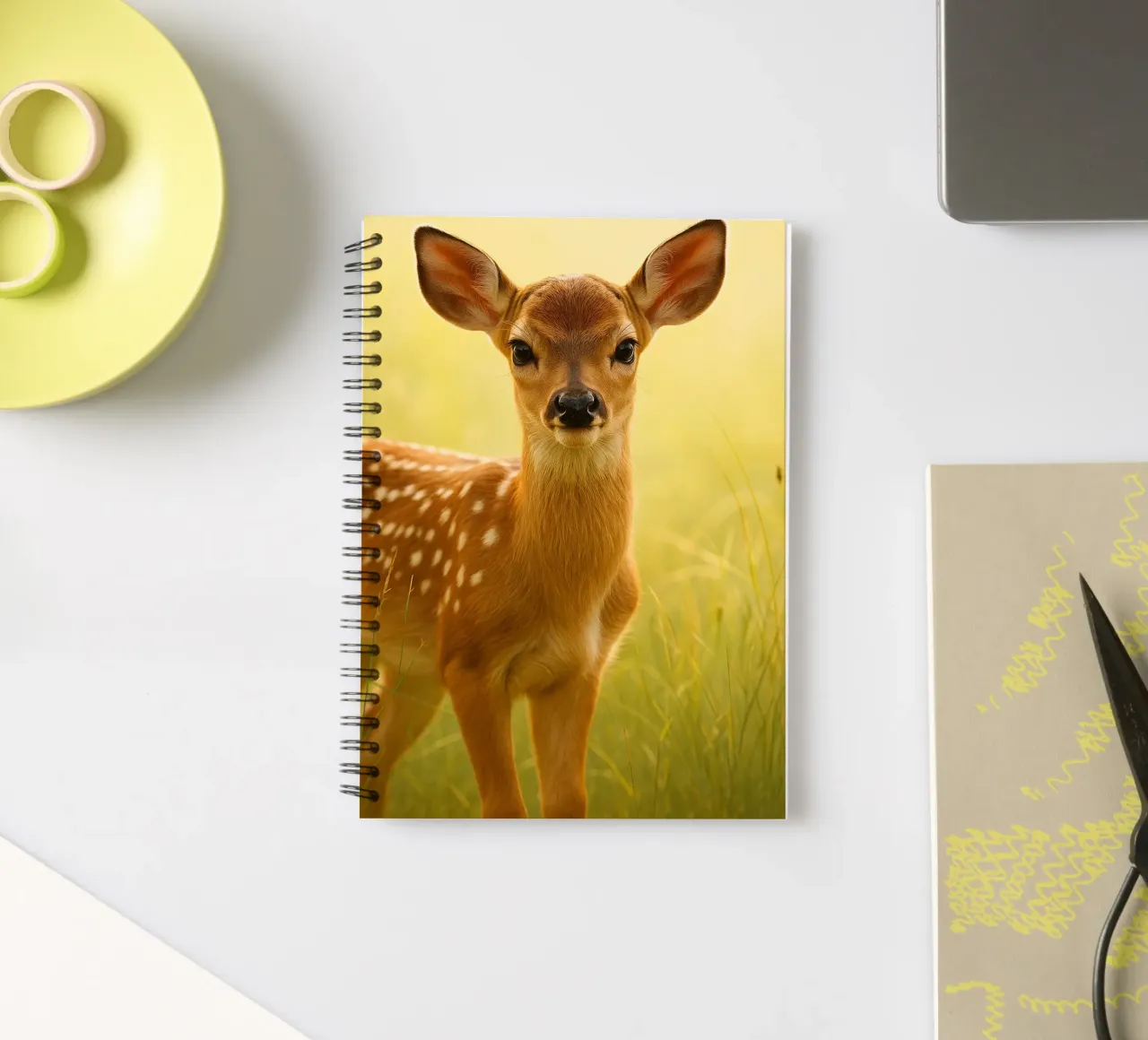 Deer Face spiral notebook by kukupuu