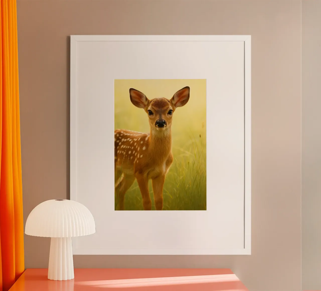 Faccia da cervo poster con telaio in legno da kukupuu