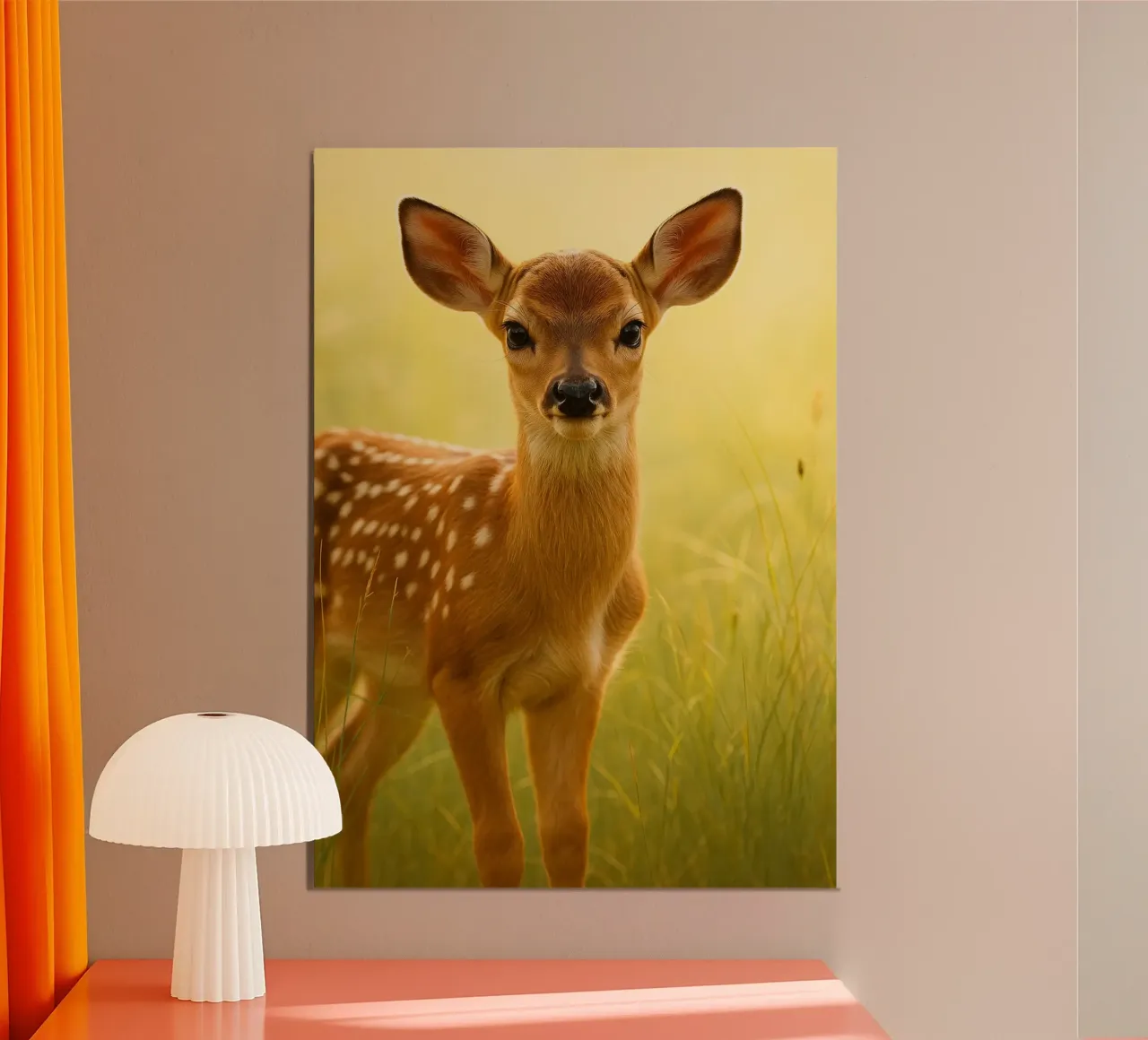 Faccia da cervo poster con telaio in legno da kukupuu
