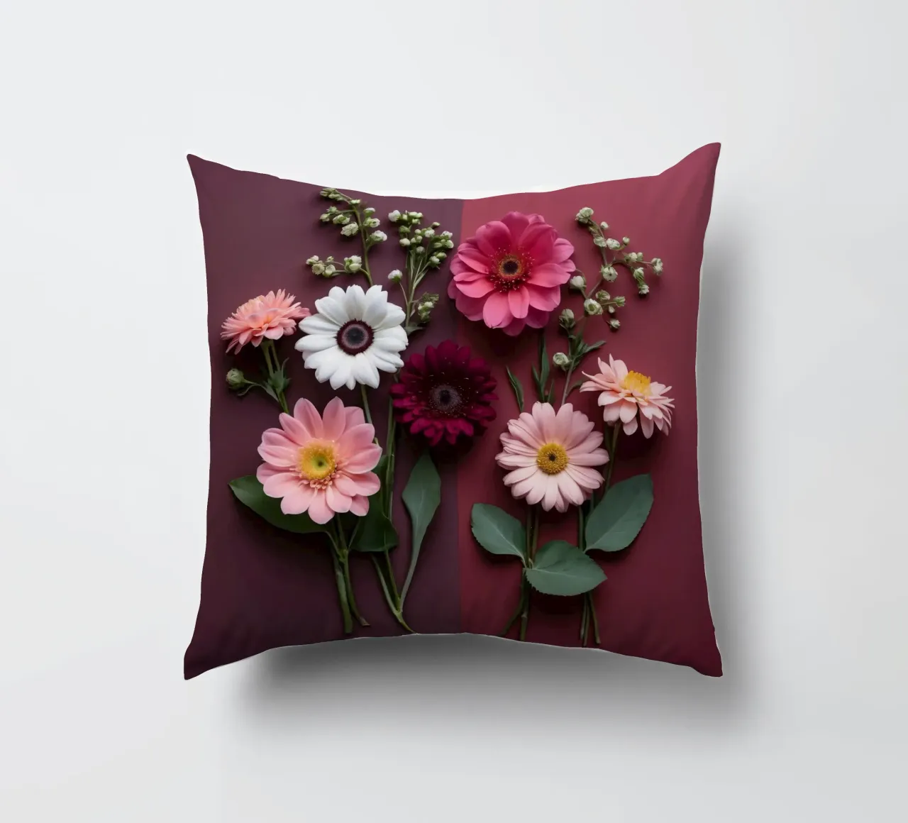 Composizione colorata di fiori freschi cuscino da DesignDoodle