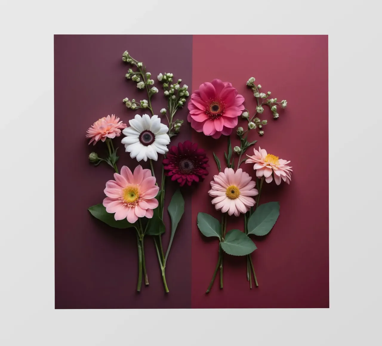 Composizione colorata di fiori freschi telo in pvc da DesignDoodle