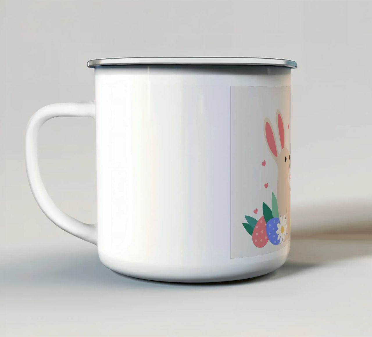 coniglietto verde tazza in smalto da hinity