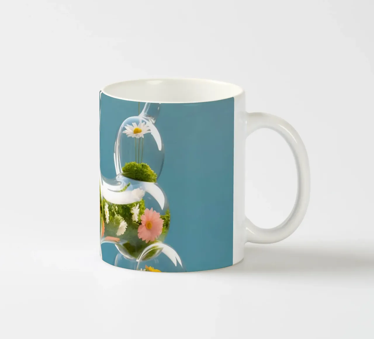 Scultura colorata di cane in vetro riempita di fiori tazza in ceramica da DesignDoodle