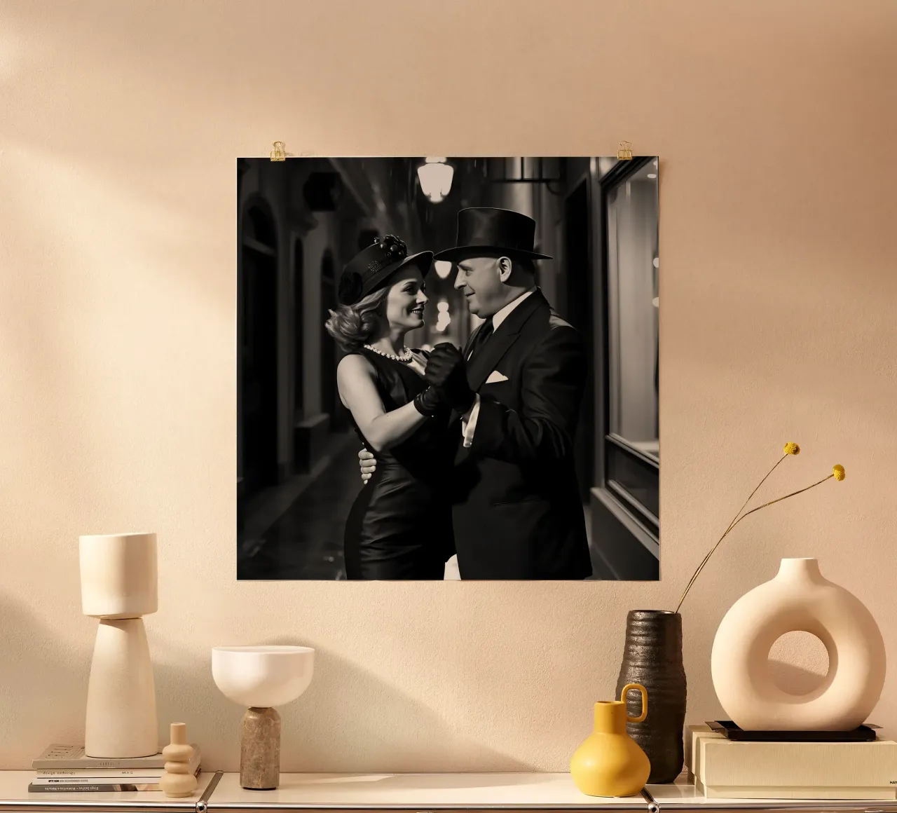 Tanz der Liebenden Poster mit Holzrahmen von Anita's Dream
