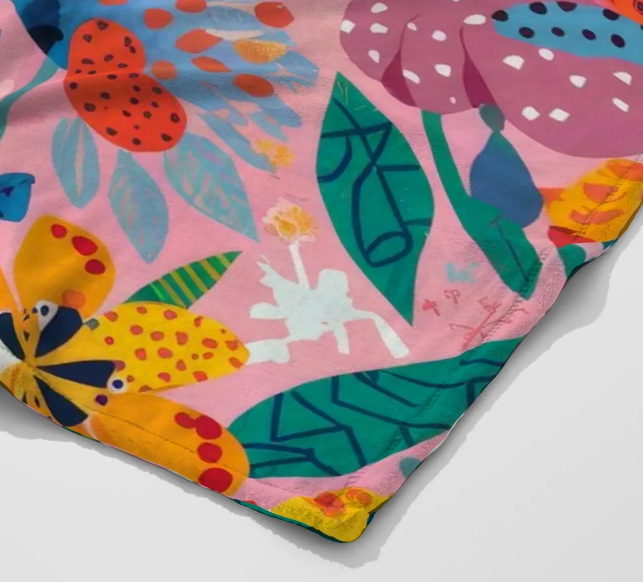 Garden Bloom Repeat fleece blanket by Arcane Shade