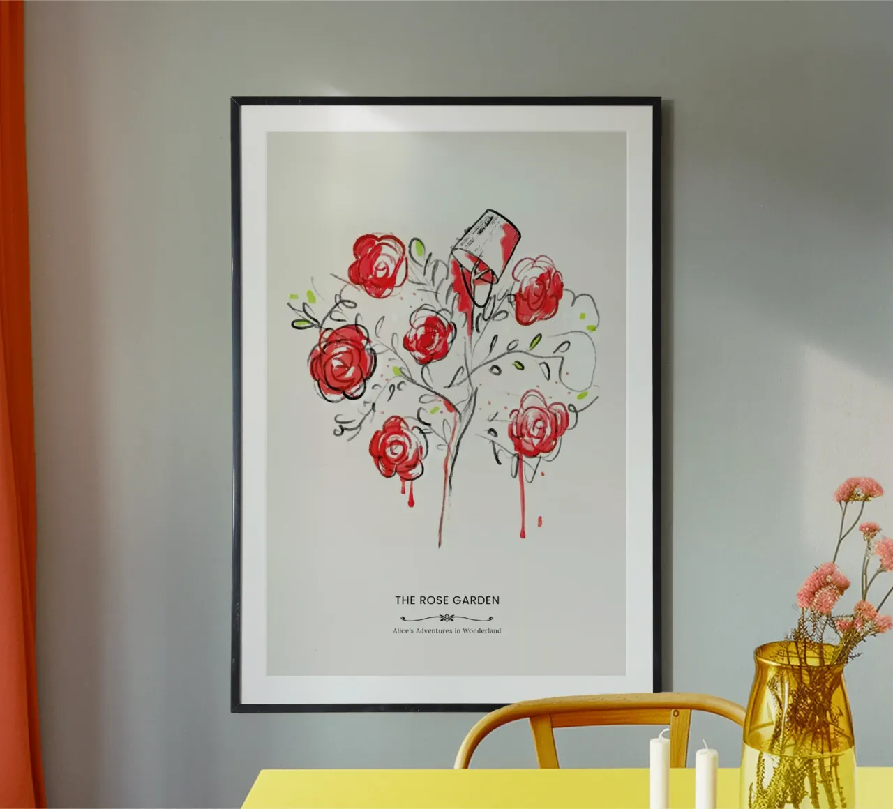 The Queen's Garden poster con telaio in alluminio da Little Flourishes
