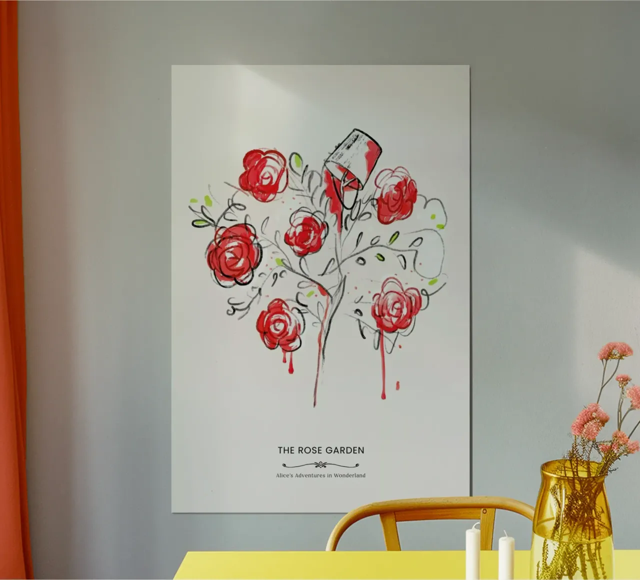 The Queen's Garden poster con telaio in alluminio da Little Flourishes