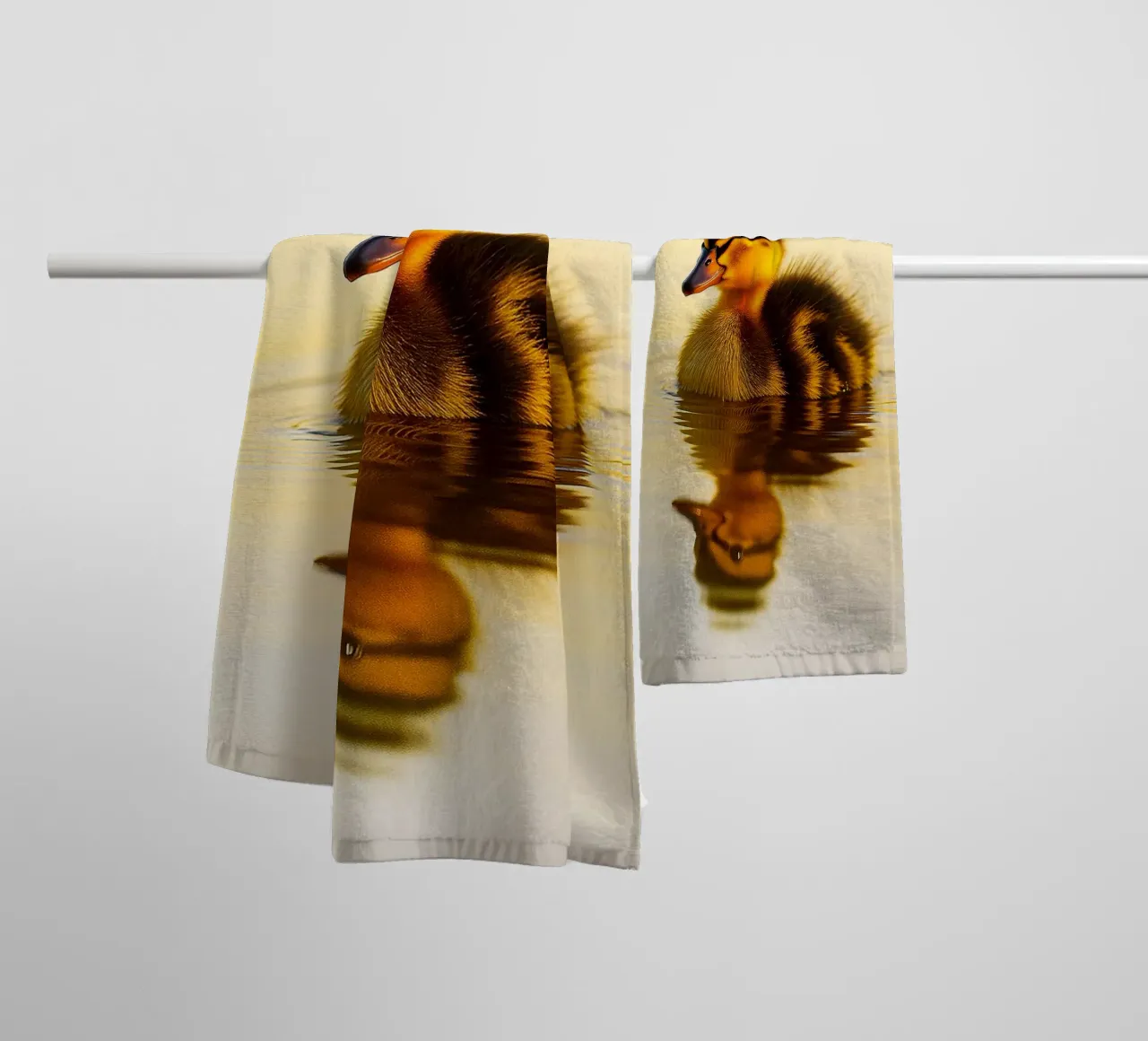 Duck swimming in the lake towel by kukupuu