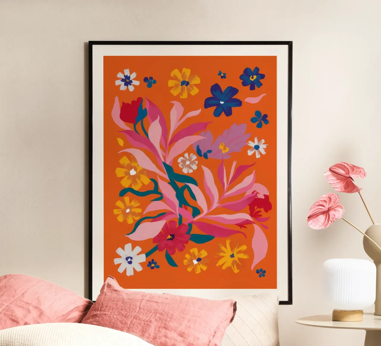 Fiore di corallo in grassetto poster con telaio in plastica da Arcane Shade