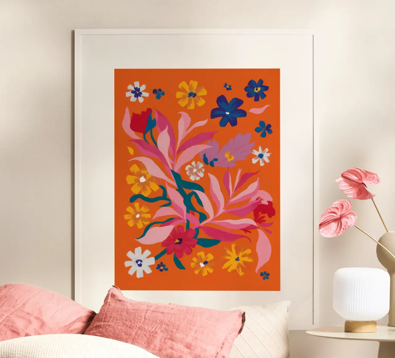 Fiore di corallo in grassetto poster con telaio in plastica da Arcane Shade