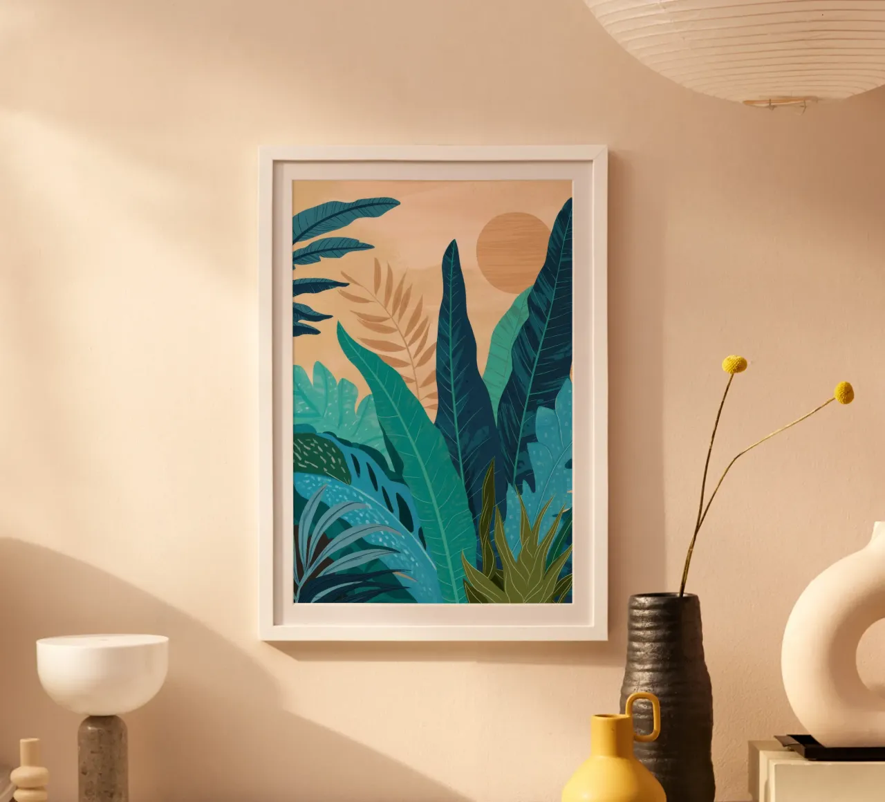 Strati di serenità tropicale poster con telaio in plastica da Arcane Shade