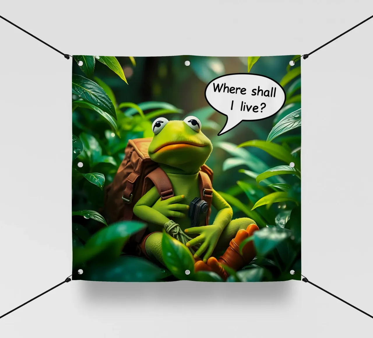 Kermit chiede: "Dove devo vivere?" telo in pvc da Anita's Dream