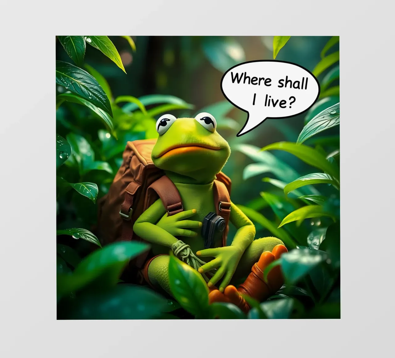 Kermit chiede: "Dove devo vivere?" telo in pvc da Anita's Dream