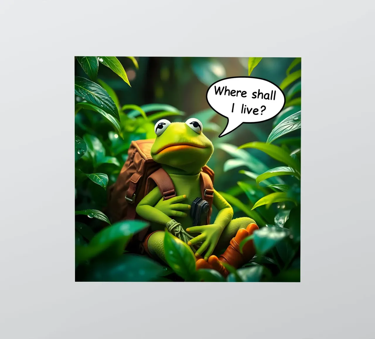 Kermit chiede: "Dove devo vivere?" adesivo da Anita's Dream