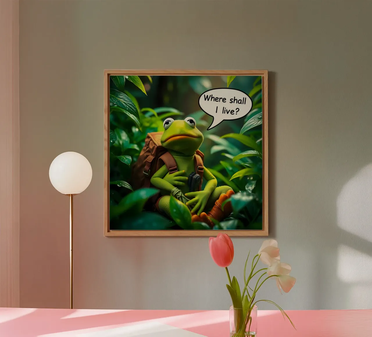 Kermit chiede: "Dove devo vivere?" alluminio dibond da Anita's Dream