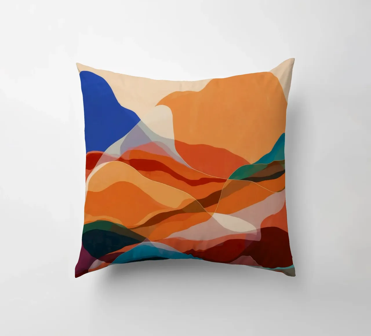 Mountain Echo Sunset decorative cushion by Arcane Shade