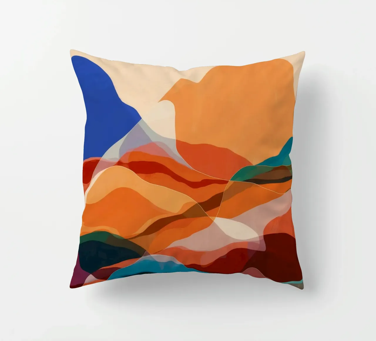 Mountain Echo Sunset decorative cushion by Arcane Shade