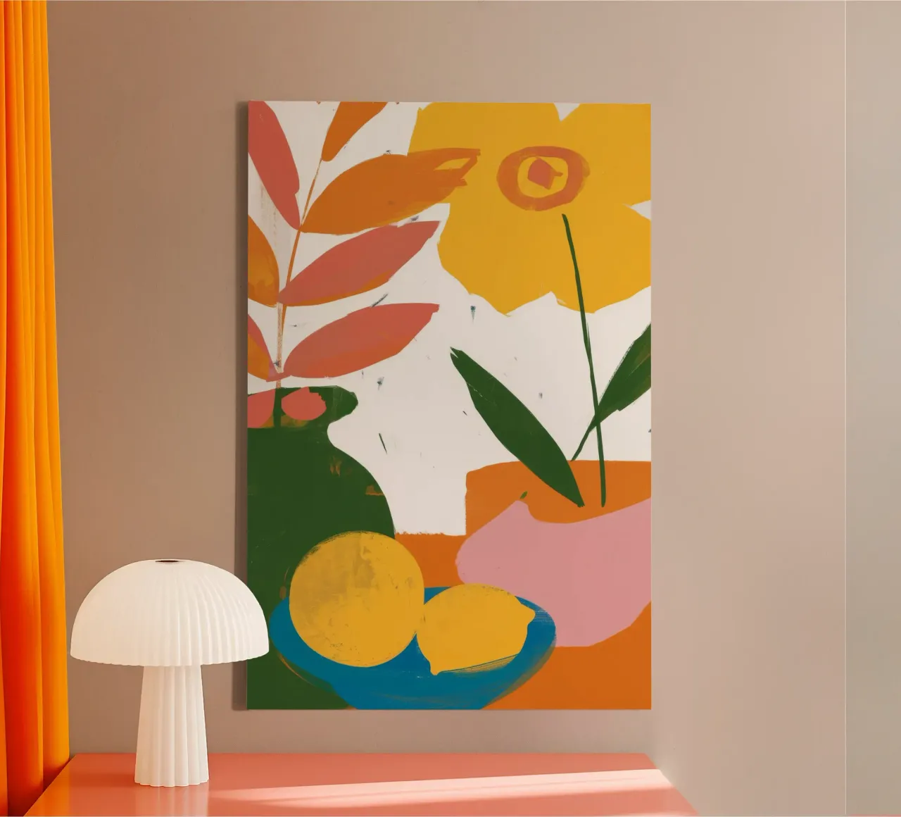 Vaso di limone Joy tela con Cornice a cassetta da Arcane Shade