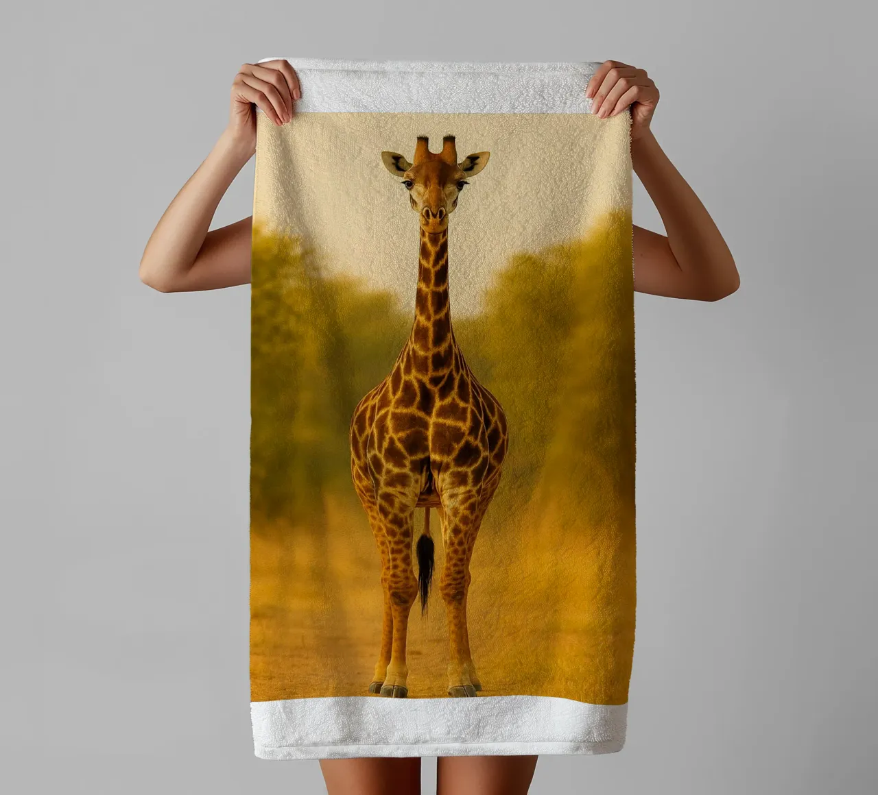 Girafe dans la forêt serviette de bain de kukupuu