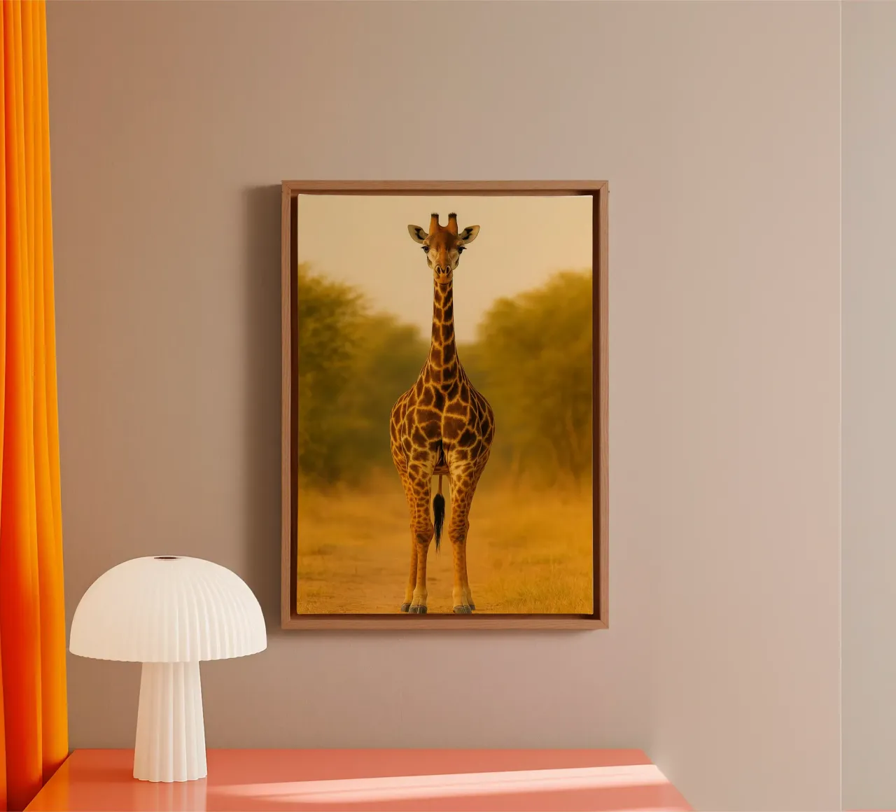 Giraffe in het bos canvas met Baklijst van kukupuu