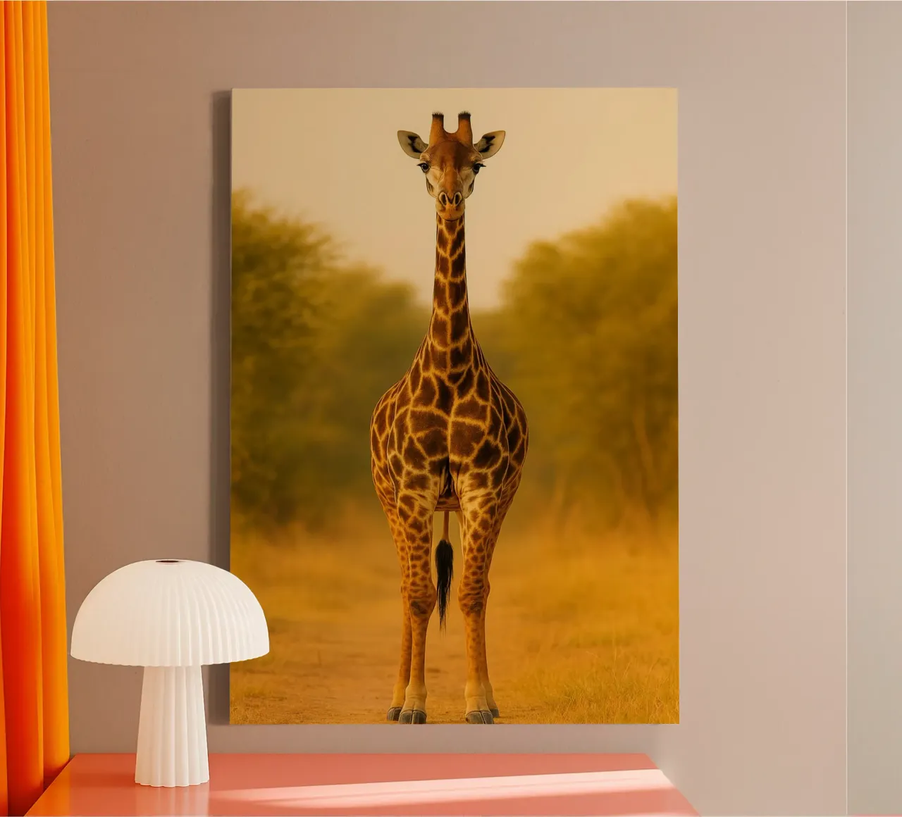 Giraffe in het bos canvas met Baklijst van kukupuu