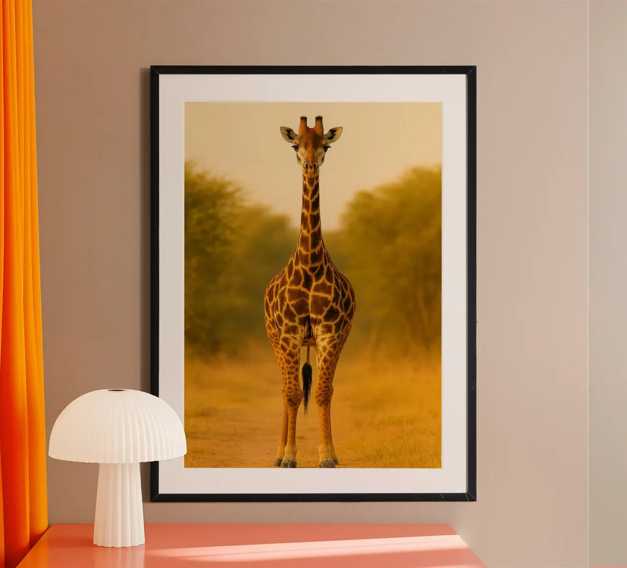 Girafe dans la forêt poster de kukupuu