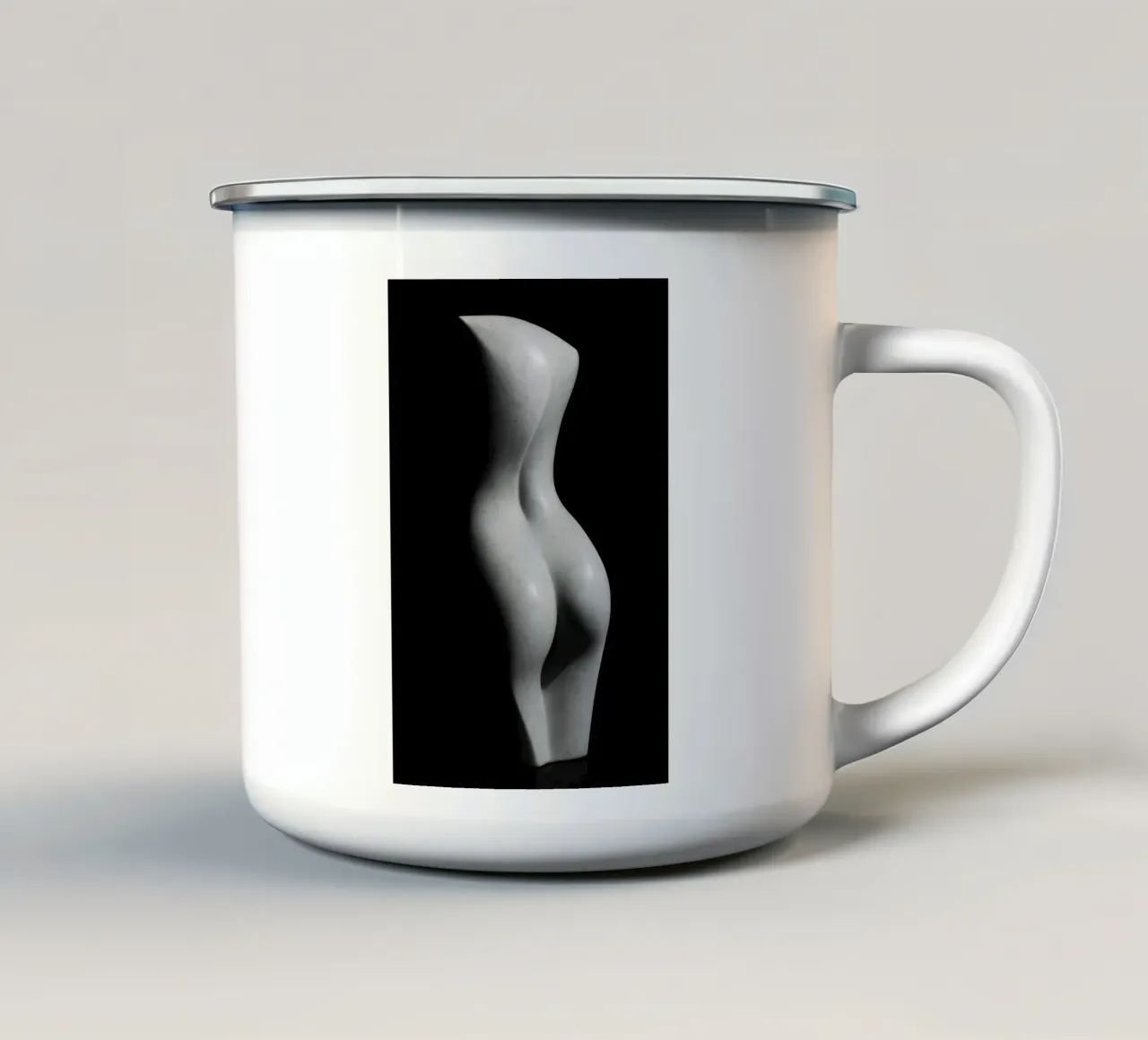 Eleganza grezza a Parigi - Scultura sensuale tazza in smalto da Black & White