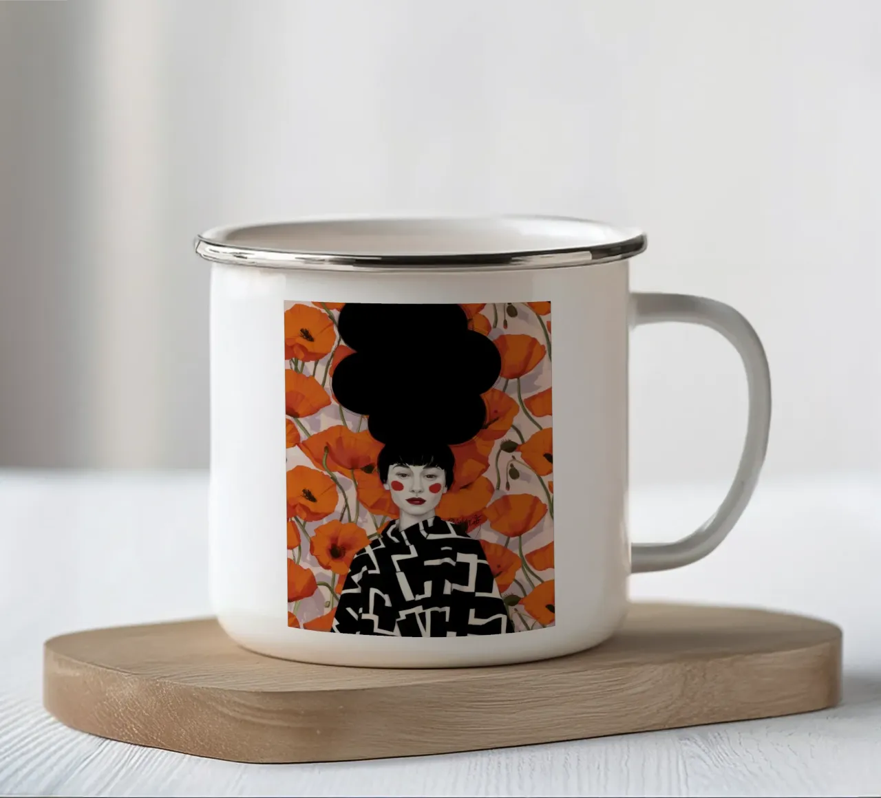 Corona floreale Grace tazza in smalto da Arcane Shade