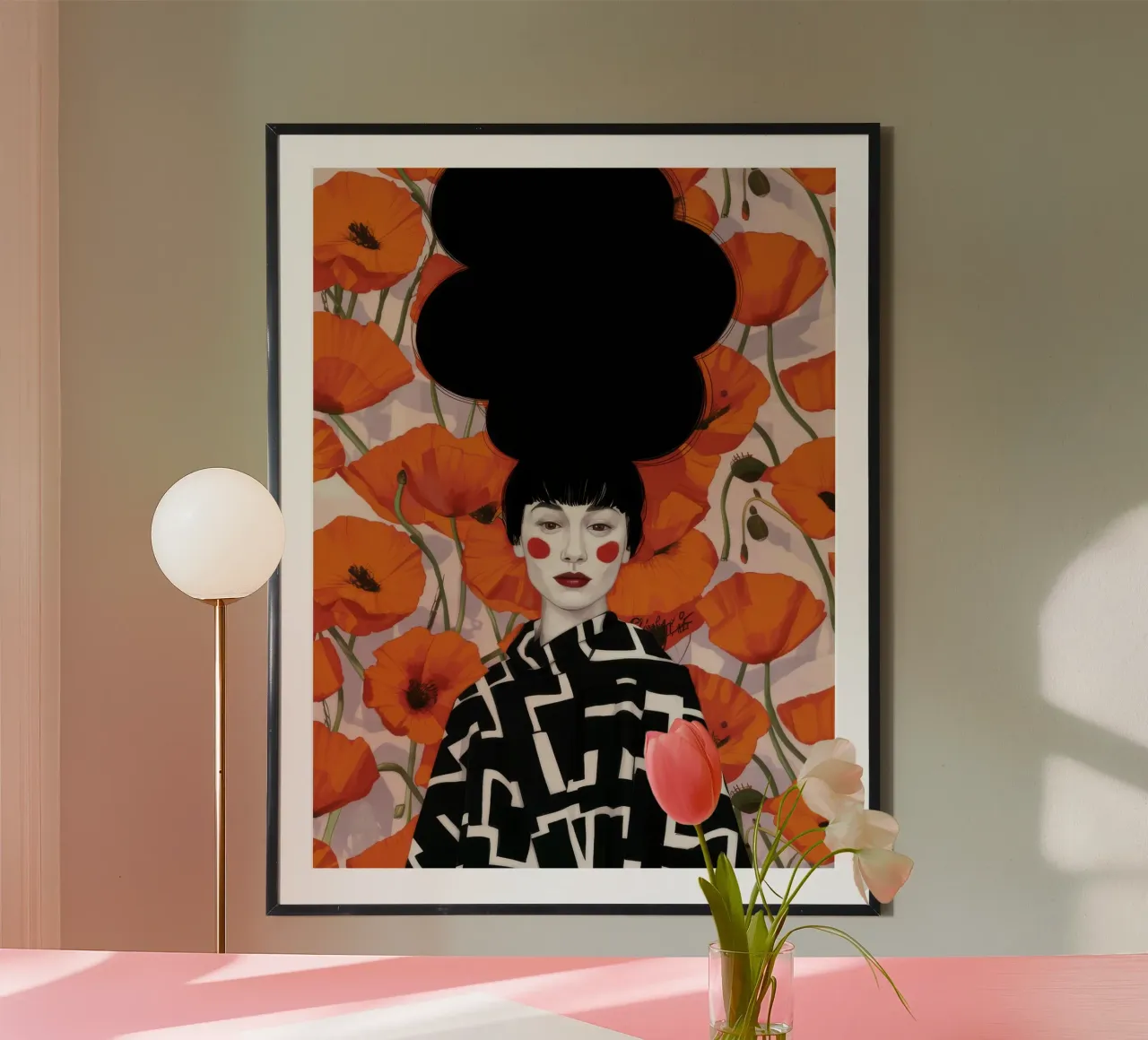 Corona floreale Grace poster con telaio in plastica da Arcane Shade
