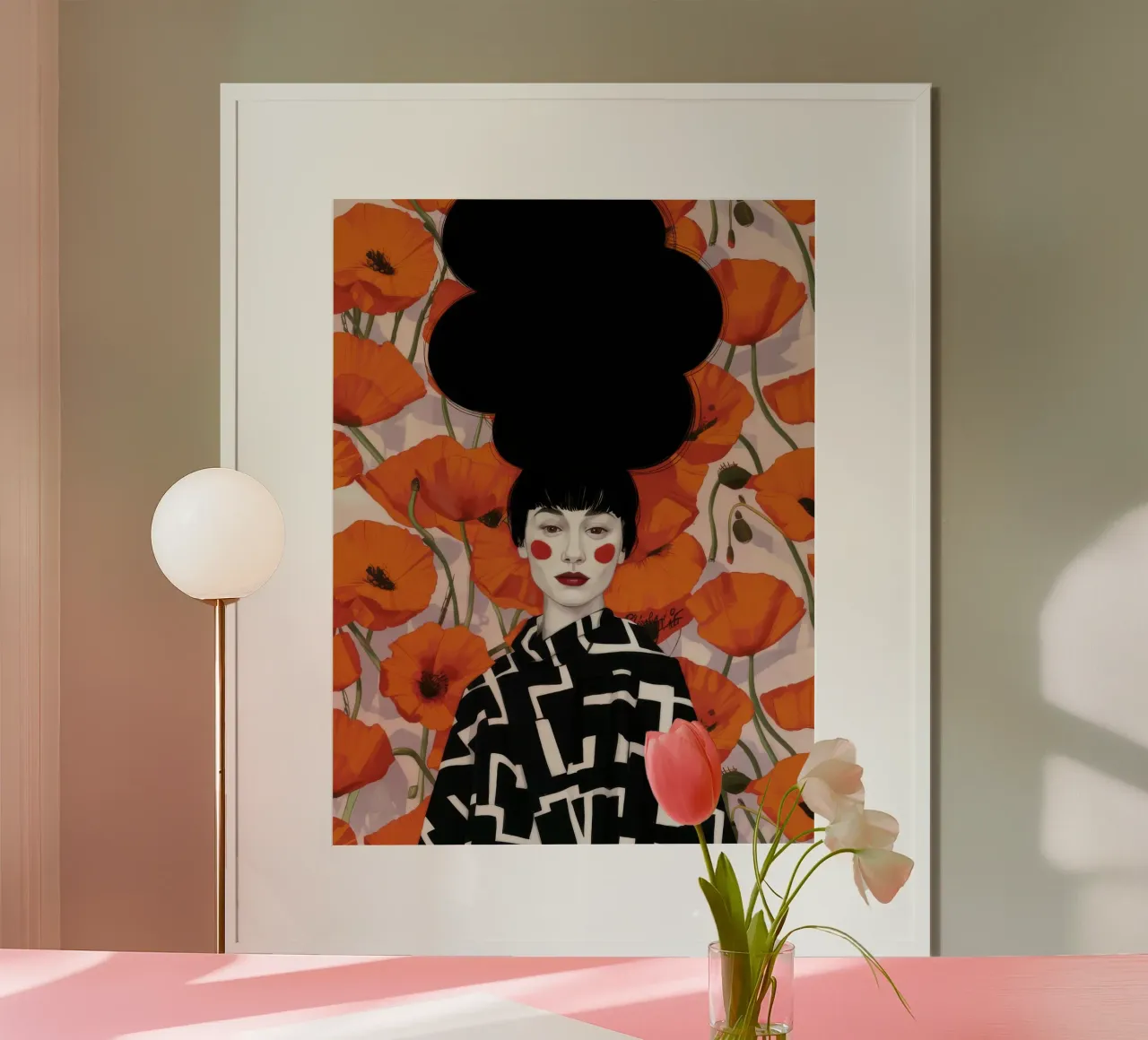 Corona floreale Grace poster con telaio in plastica da Arcane Shade