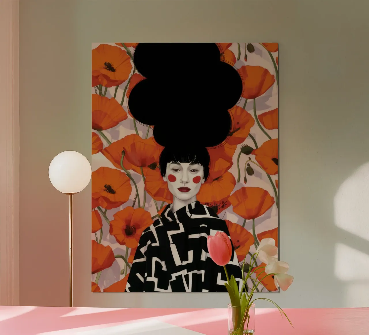 Corona floreale Grace poster con telaio in plastica da Arcane Shade