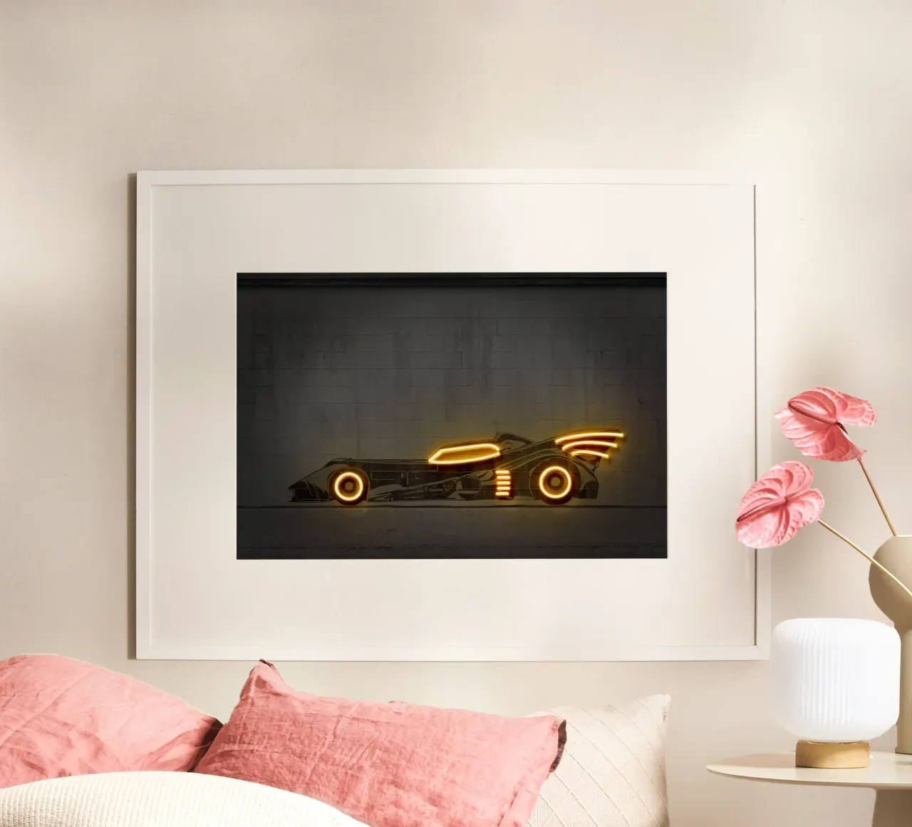 Batmobile 89 poster con telaio in alluminio da Octavian