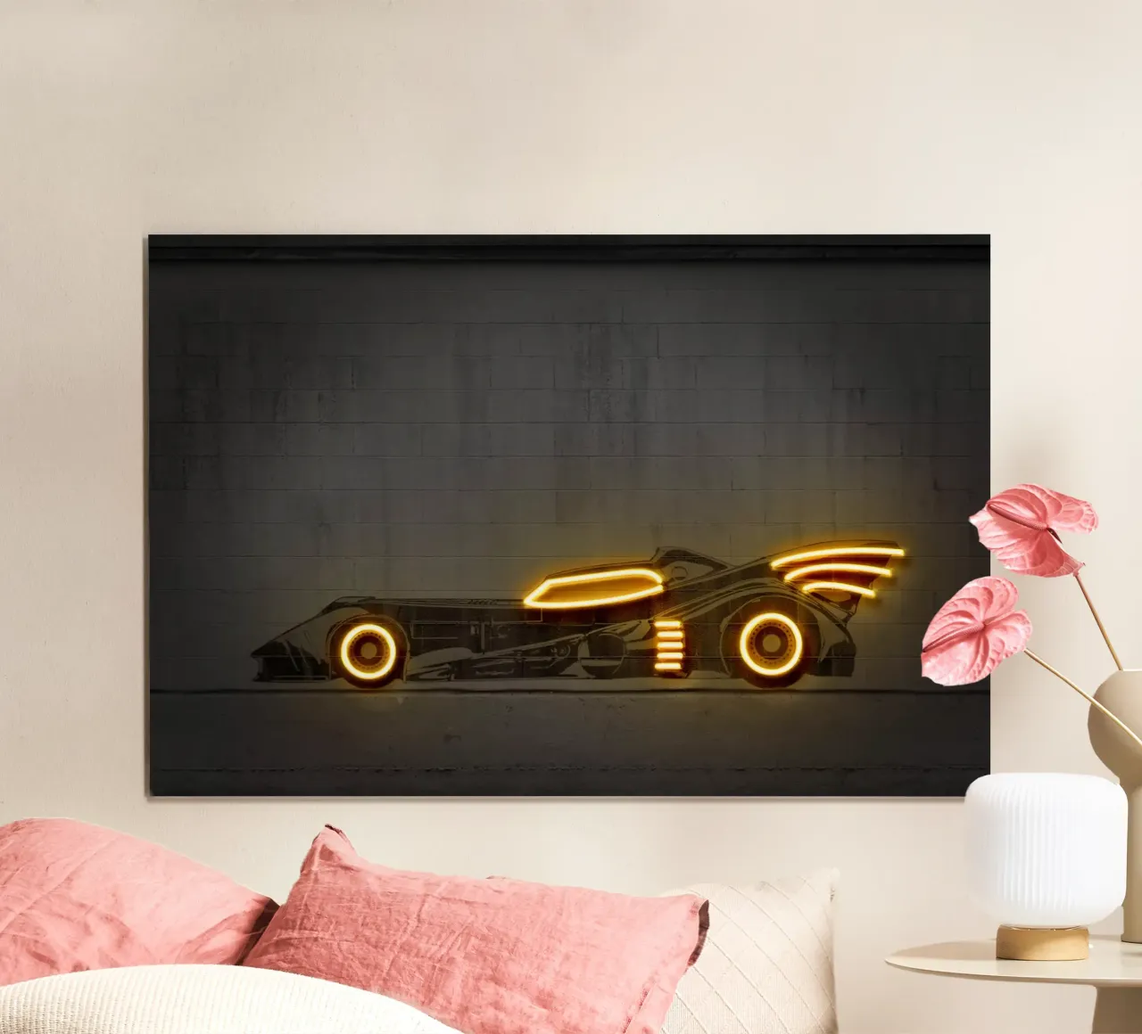 Batmobile 89 poster con telaio in alluminio da Octavian