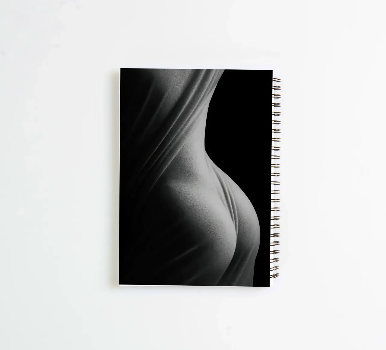 Paris sensuel - Draped in light on taut shapes spiral notebook by Black & White