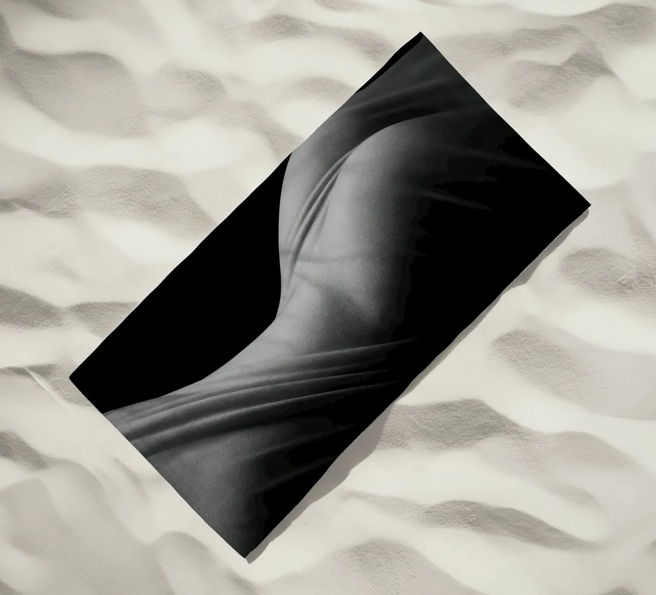 Paris sensuel - Draped in light on taut shapes beach towel by Black & White