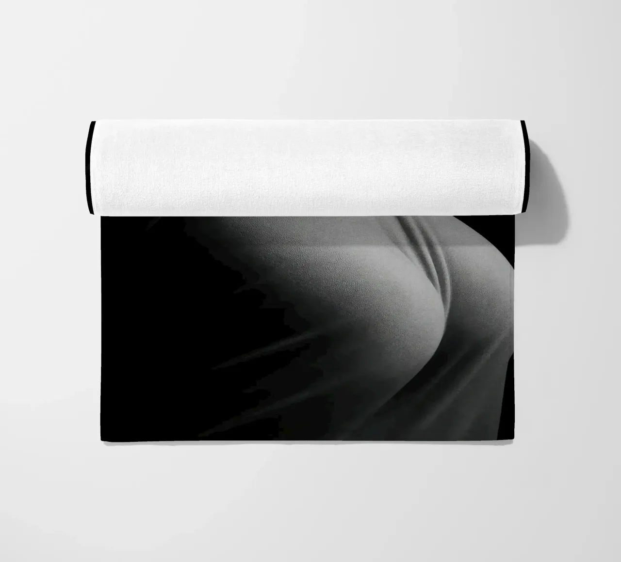 Paris sensuel - Draped in light on taut shapes beach towel by Black & White