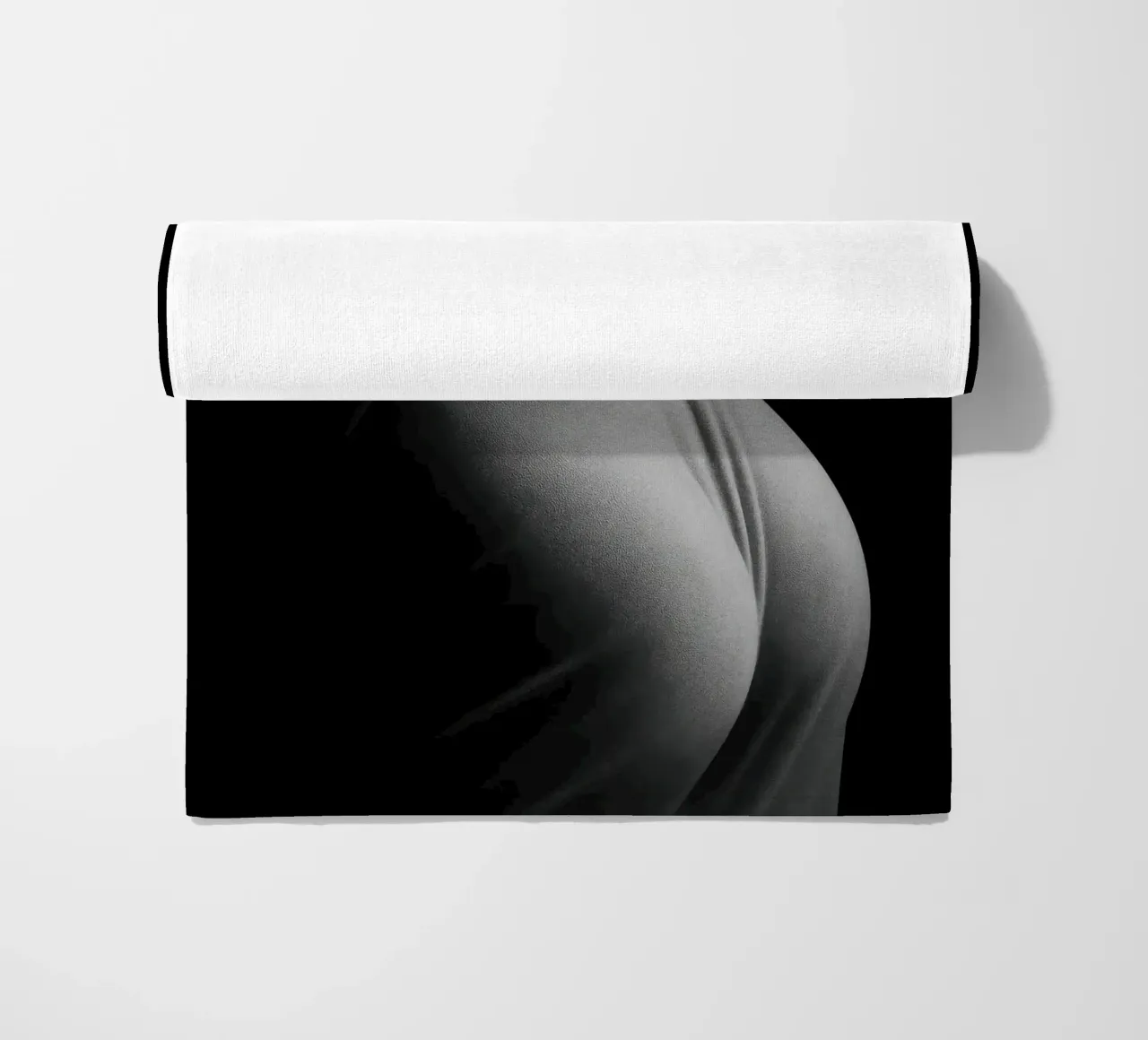 Paris sensuel - Draped in light on taut shapes beach towel by Black & White