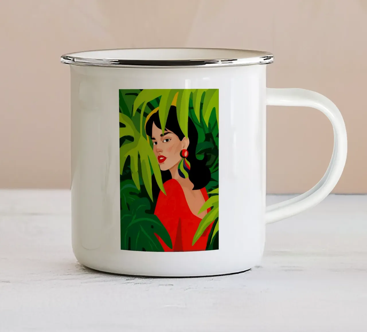 Caché dans le vert mug en émail de Arcane Shade
