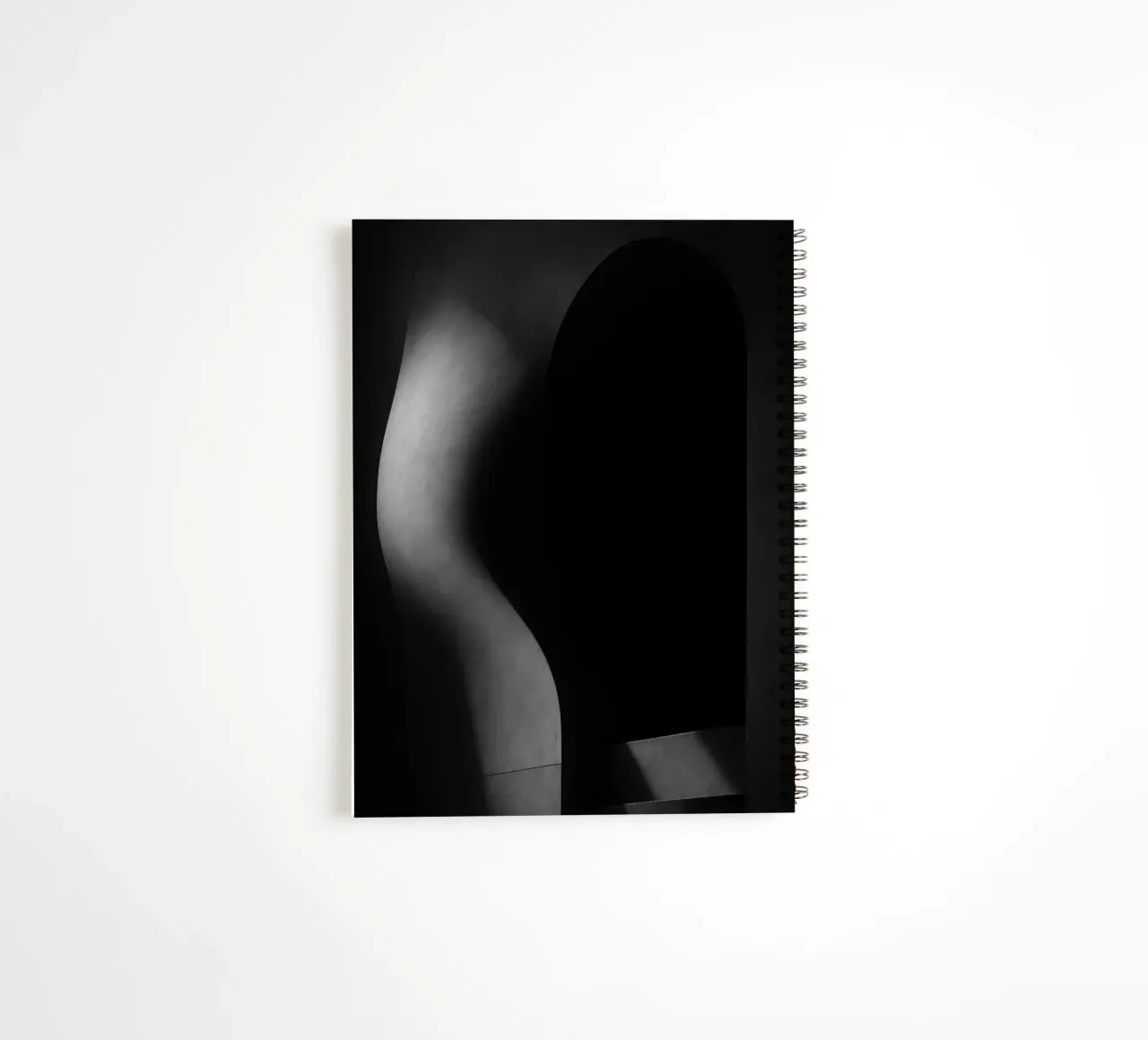 Sculpted light in Paris - Raw architectural abstraction spiral notebook by Black & White