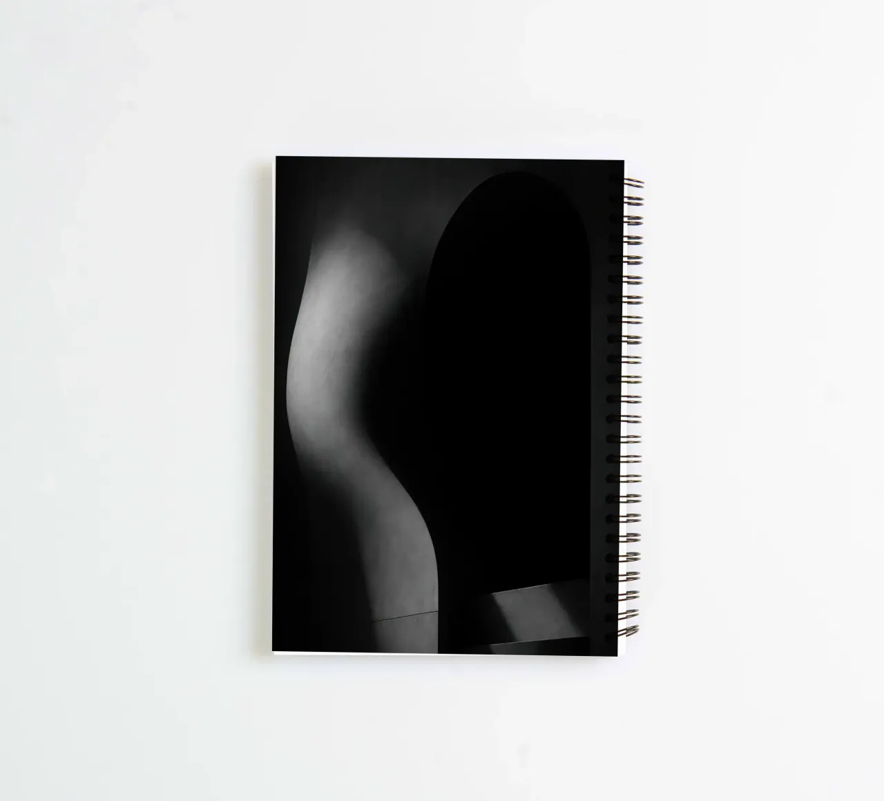 Sculpted light in Paris - Raw architectural abstraction spiral notebook by Black & White